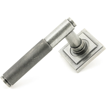 BROMPTON LEVER HANDLE+ROSE SPRUNG SQUARE 53x125x70 PEW - 45682 by MARCHES (ANVIL) ARCHITECTURAL HARDWARE