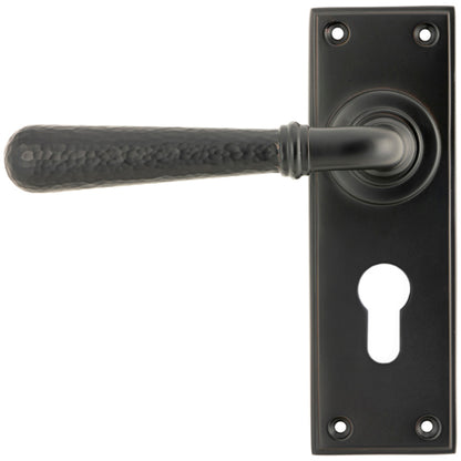 HAMMERED NEWBURY LEVER HANDLE EURO 124x152x70 AGBZ - 46224 by MARCHES (ANVIL) ARCHITECTURAL HARDWARE