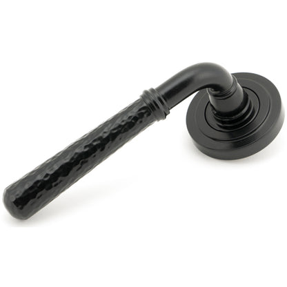 HAMMERED NEWBURY LEVER HANDLE+ROSE UNSPRUNG ART DECO 126x53x64 BLK - 49982 by MARCHES (ANVIL) ARCHITECTURAL HARDWARE