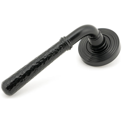 HAMMERED NEWBURY LEVER HANDLE+ROSE UNSPRUNG BEEHIVE 126x53x64 BLK - 49983 by MARCHES (ANVIL) ARCHITECTURAL HARDWARE