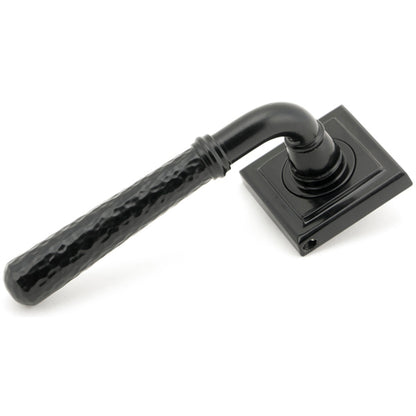 HAMMERED NEWBURY LEVER HANDLE+ROSE UNSPRUNG SQUARE 126x53x64 BLK - 49984 by MARCHES (ANVIL) ARCHITECTURAL HARDWARE
