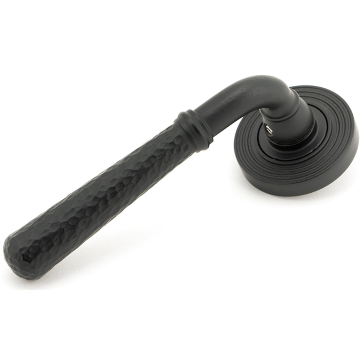 HAMMERED NEWBURY LEVER HANDLE+ROSE UNSPRUNG BEEHIVE 126x53x64 MBK - 49987 by MARCHES (ANVIL) ARCHITECTURAL HARDWARE