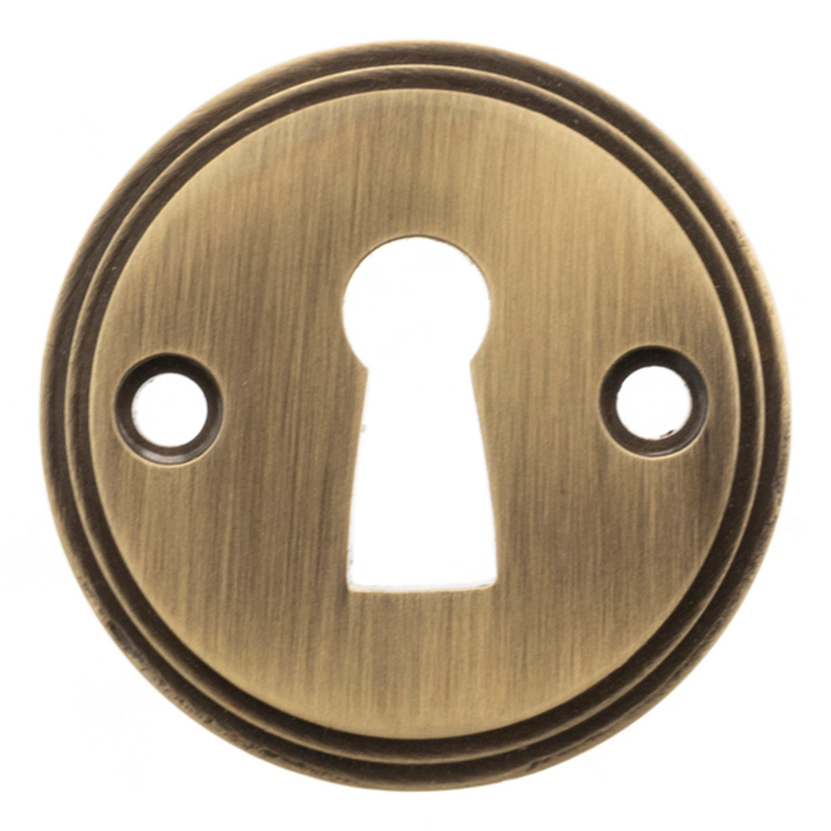 MILLHOUSE SOLID ESCUTCHEON OPEN KEY D42x4 BRS/ABR