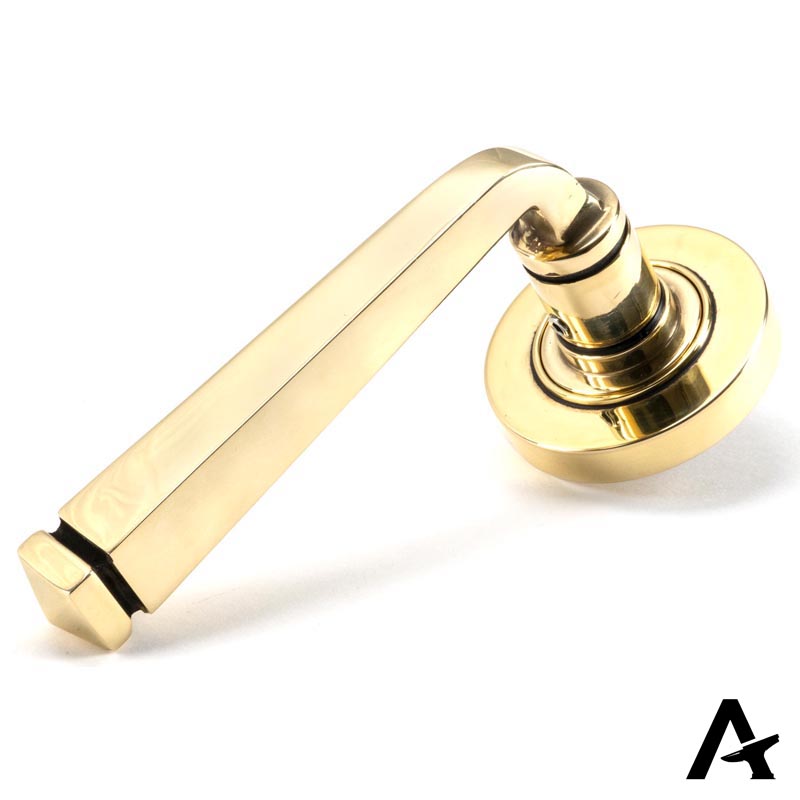 AVON LEVER HANDLE+ROSE UNSPRUNG PLAIN 53x118x63 AGBR - 49945 by MARCHES (ANVIL) ARCHITECTURAL HARDWARE