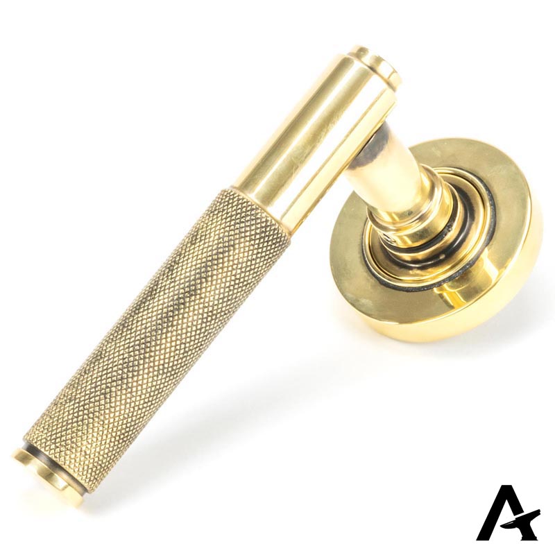 BROMPTON LEVER HANDLE+ROSE UNSPRUNG PLAIN 125x53x70 AGBR - 49993 by MARCHES (ANVIL) ARCHITECTURAL HARDWARE