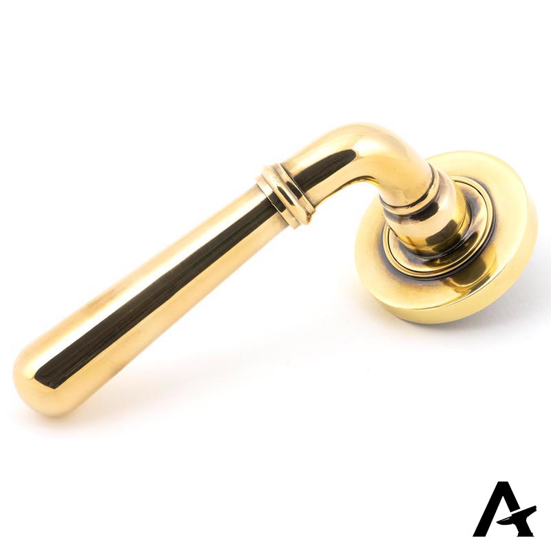 NEWBURY LEVER HANDLE+ROSE UNSPRUNG PLAIN 126x53x64 AGBR - 50017 by MARCHES (ANVIL) ARCHITECTURAL HARDWARE