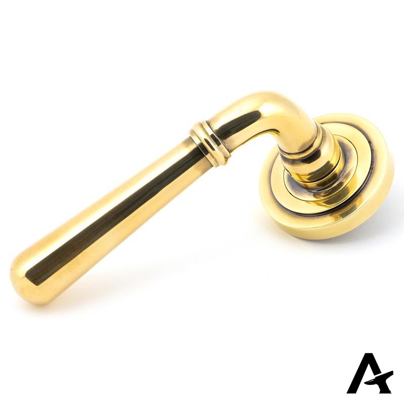 NEWBURY LEVER HANDLE+ROSE UNSPRUNG ART DECO 126x53x64 AGBR by MARCHES (ANVIL) ARCHITECTURAL HARDWARE