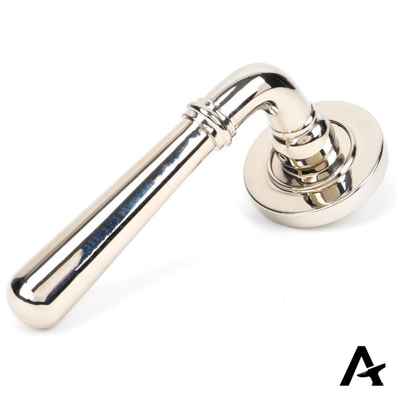NEWBURY LEVER HANDLE+ROSE UNSPRUNG PLAIN 126x53x64 PNP - 50025 by MARCHES (ANVIL) ARCHITECTURAL HARDWARE