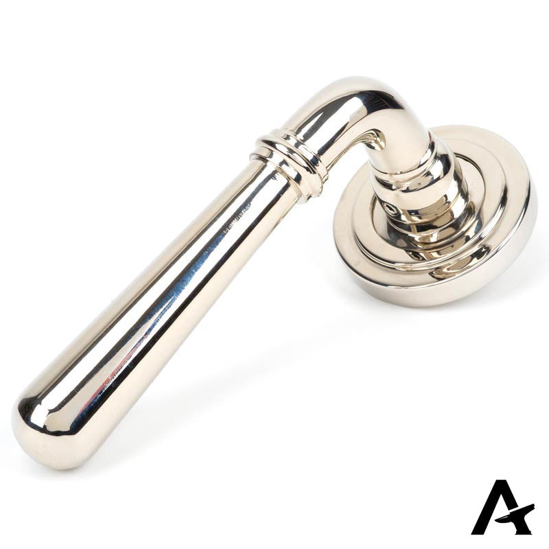 NEWBURY LEVER HANDLE+ROSE UNSPRUNG ART DECO 126x53x64 PNP - 50026 by MARCHES (ANVIL) ARCHITECTURAL HARDWARE