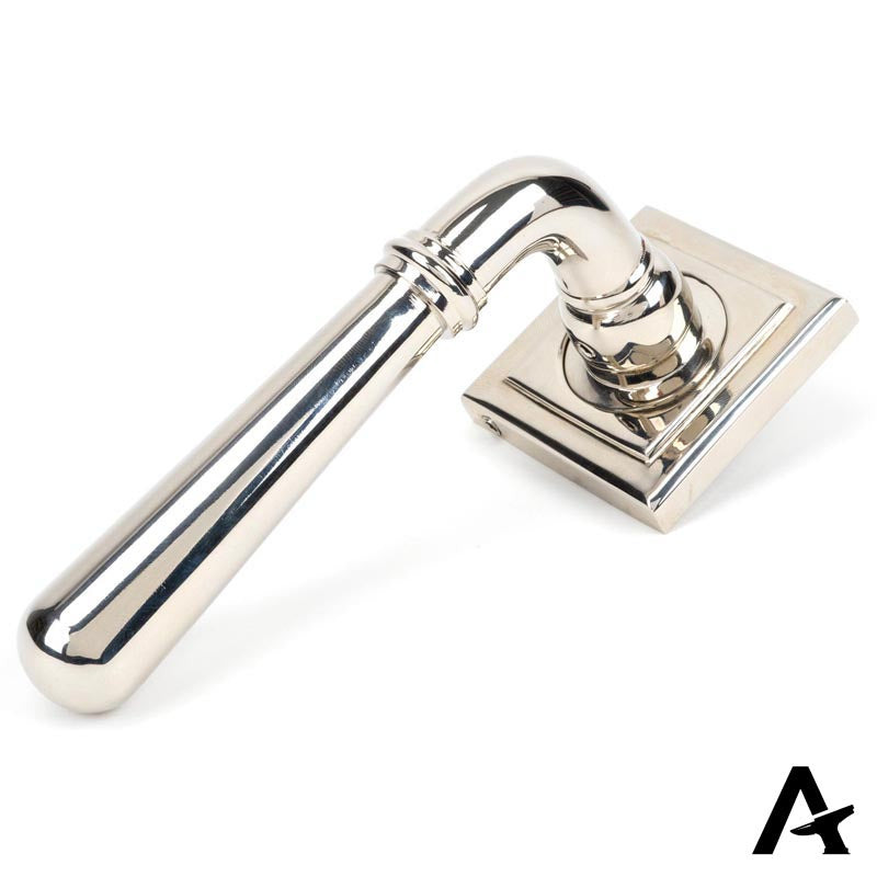 NEWBURY LEVER HANDLE+ROSE UNSPRUNG SQUARE 126x53x64 PNP - 50028 by MARCHES (ANVIL) ARCHITECTURAL HARDWARE
