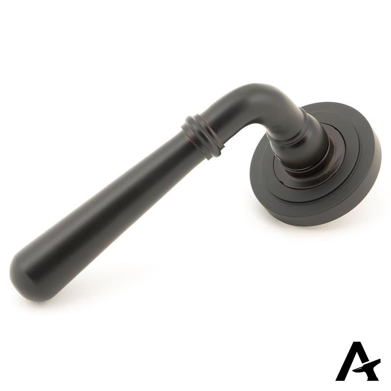 NEWBURY LEVER HANDLE+ROSE UNSPRUNG ART DECO 126x53x64 AGBZ - 50030 by MARCHES (ANVIL) ARCHITECTURAL HARDWARE