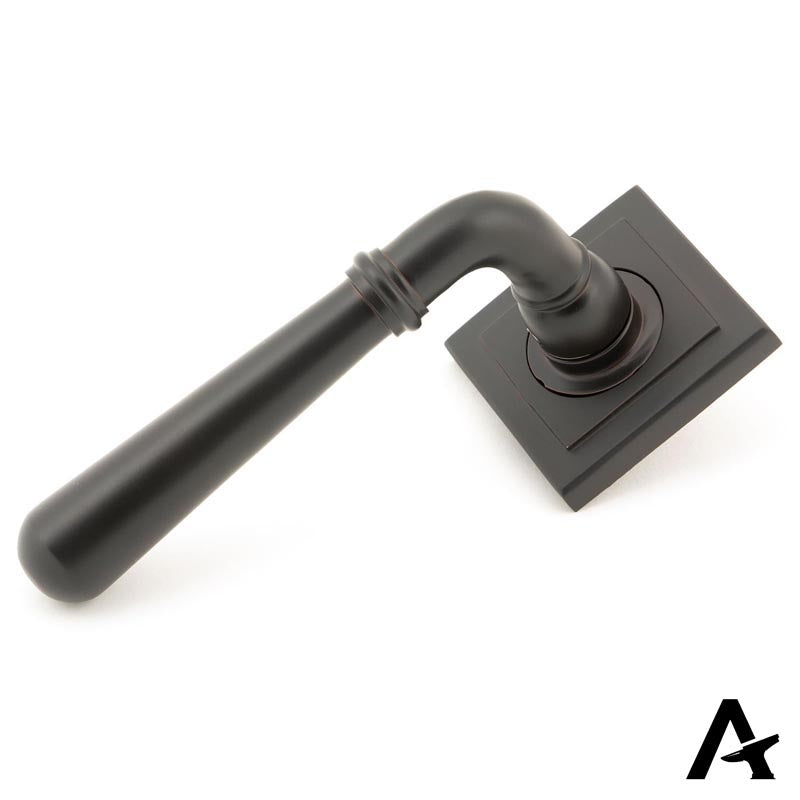 NEWBURY LEVER HANDLE+ROSE UNSPRUNG SQUARE 126x53x64 AGBZ - 50032 by MARCHES (ANVIL) ARCHITECTURAL HARDWARE