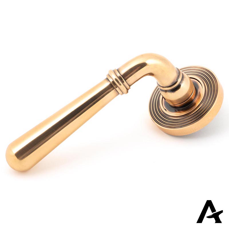 NEWBURY LEVER HANDLE+ROSE UNSPRUNG BEEHIVE 126x53x64 PBZ - 50035 by MARCHES (ANVIL) ARCHITECTURAL HARDWARE