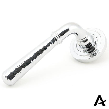 HAMMERED NEWBURY LEVER HANDLE+ROSE UNSPRUNG ART DECO 126x53x64 PCP - 50042 by MARCHES (ANVIL) ARCHITECTURAL HARDWARE