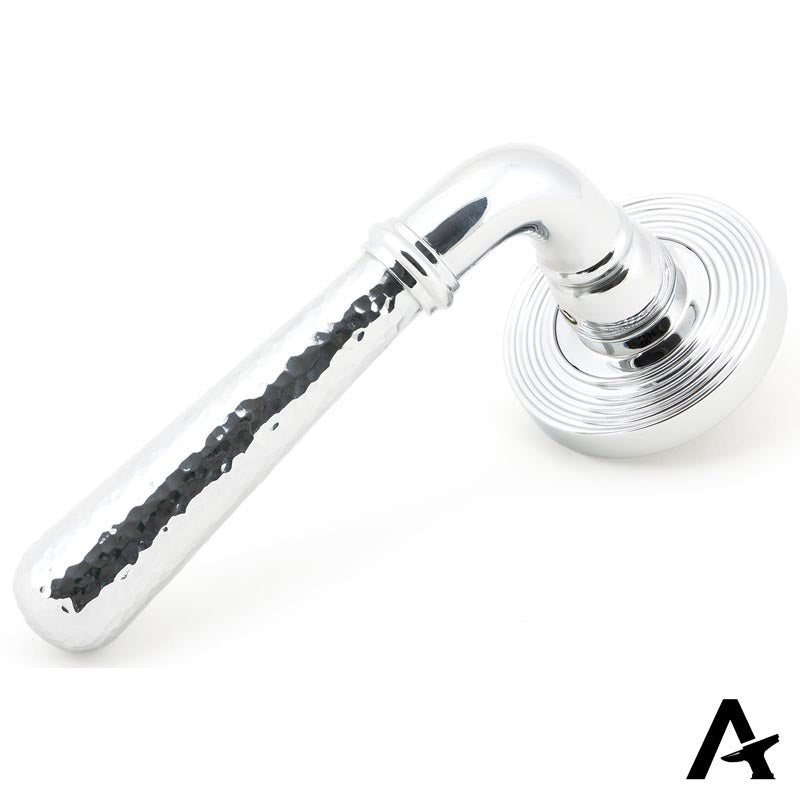 HAMMERED NEWBURY LEVER HANDLE+ROSE UNSPRUNG BEEHIVE 126x53x64 PCP by MARCHES (ANVIL) ARCHITECTURAL HARDWARE
