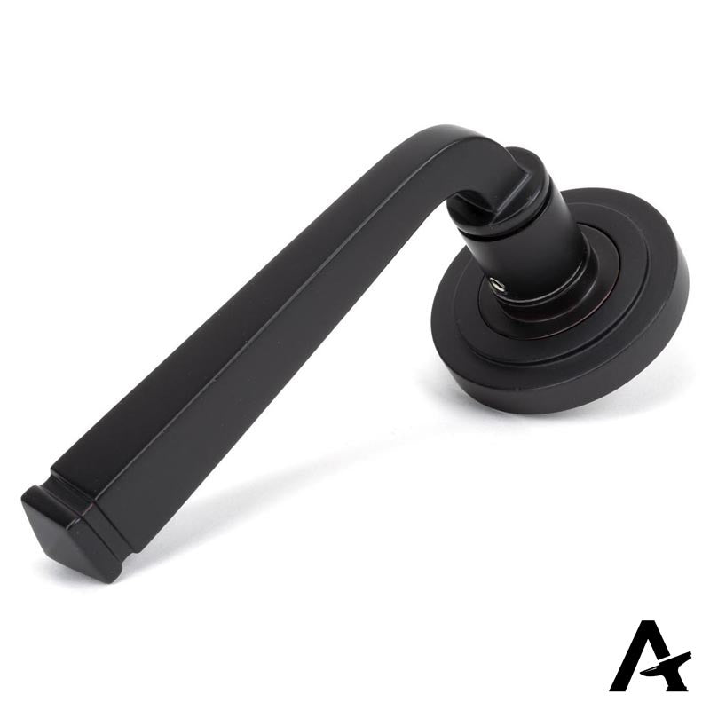 AVON LEVER HANDLE+ROSE UNSPRUNG ART DECO 53x118x63 AGBZ - 50058 by MARCHES (ANVIL) ARCHITECTURAL HARDWARE