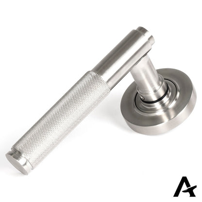 BROMPTON LEVER HANDLE+ROSE UNSPRUNG PLAIN 125x53x70 SMA - 50065 by MARCHES (ANVIL) ARCHITECTURAL HARDWARE