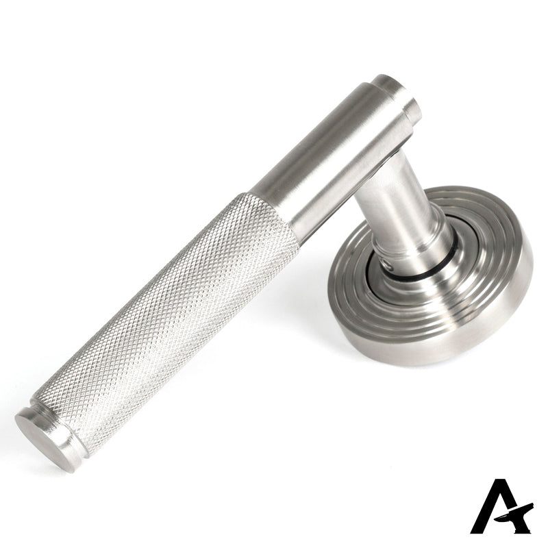 BROMPTON LEVER HANDLE+ROSE UNSPRUNG BEEHIVE 125x53x70 SMA - 50067 by MARCHES (ANVIL) ARCHITECTURAL HARDWARE