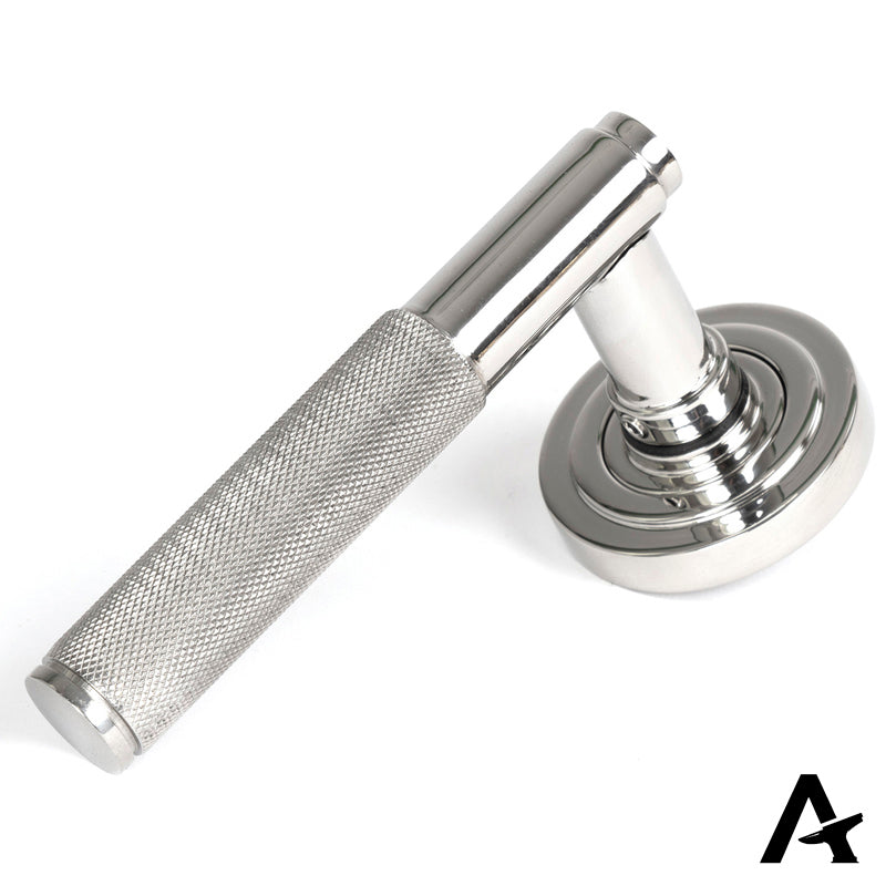 BROMPTON LEVER HANDLE+ROSE UNSPRUNG ART DECO 125x53x70 PMA by MARCHES (ANVIL) ARCHITECTURAL HARDWARE