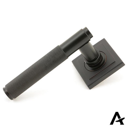 BROMPTON LEVER HANDLE+ROSE UNSPRUNG SQUARE 125x53x70 AGBZ - 50102 by MARCHES (ANVIL) ARCHITECTURAL HARDWARE