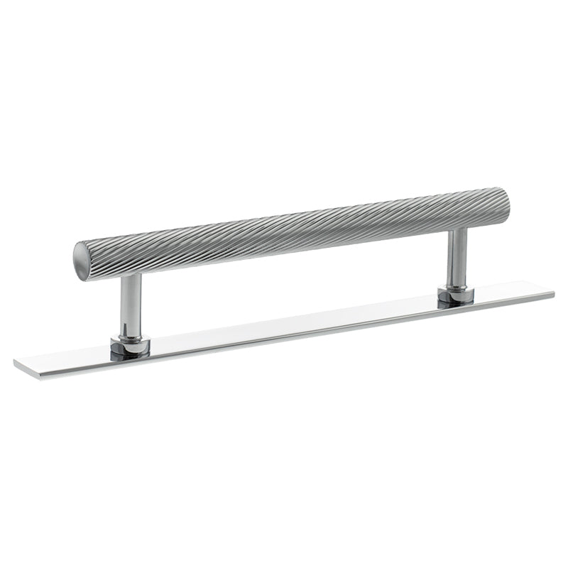 MILLHOUSE PADDINGTON SPIRAL CABINET T-BAR PULL+BACKPLATE 128HC BRS/PCP