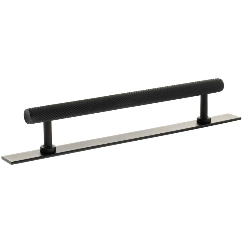 MILLHOUSE PADDINGTON SPIRAL CABINET T-BAR PULL+BACKPLATE 160HC BRS/MBK by CHASE ATLANTIC