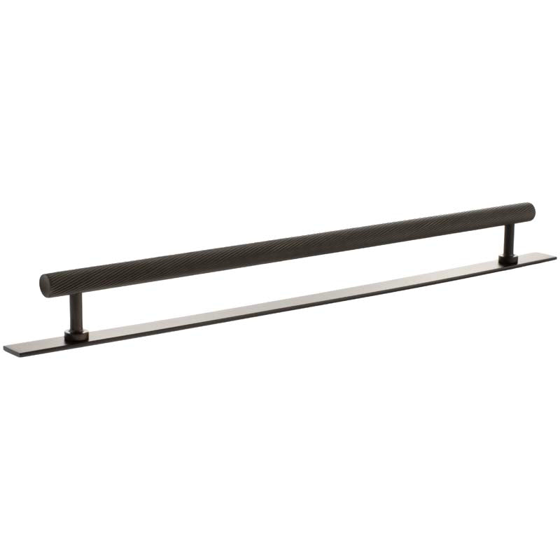 MILLHOUSE PADDINGTON SPIRAL CABINET T-BAR PULL+BACKPLATE 320HC BRS/DBZ