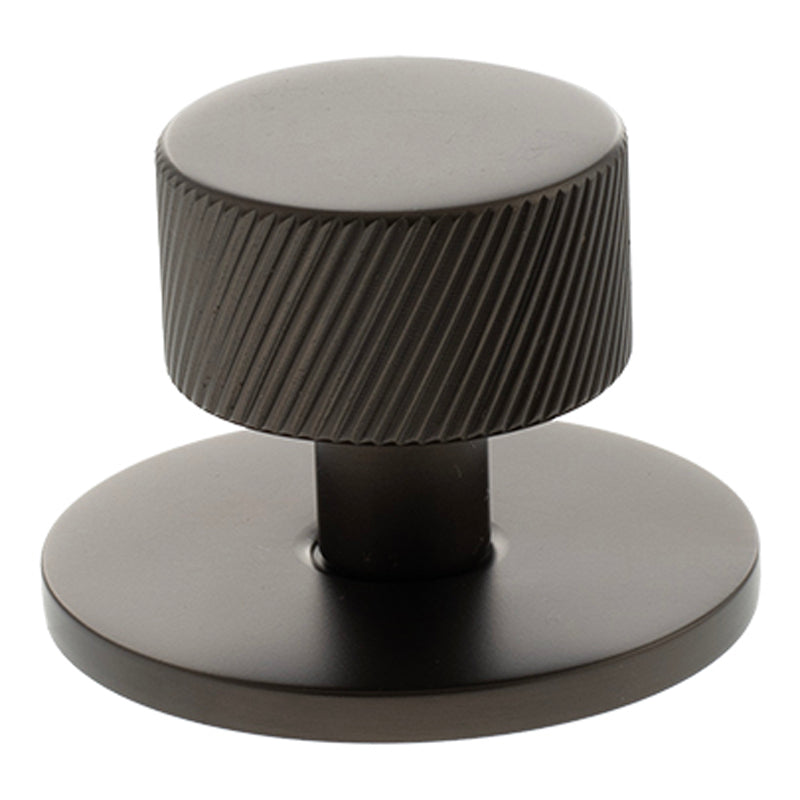 MILLHOUSE PADDINGTON SPIRAL CABINET KNOB+BACKPLATE ROUND D32x35 BRS/DBZ