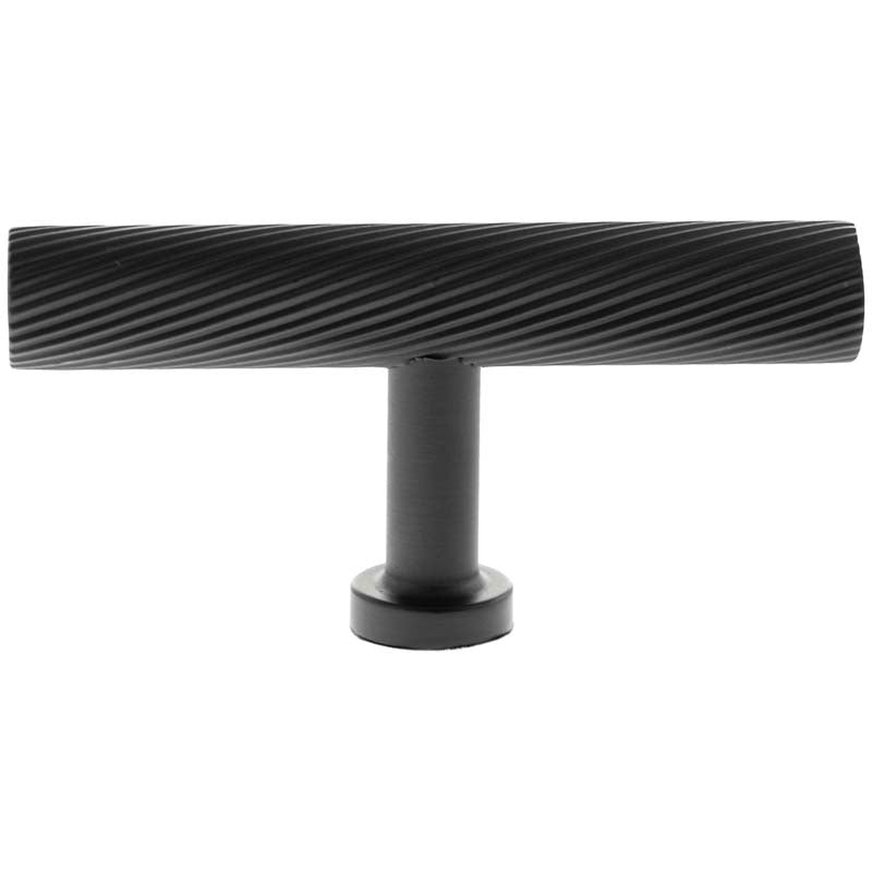 MILLHOUSE PADDINGTON SPIRAL CABINET T-BAR KNOB 75x13x40 BRS/MBK