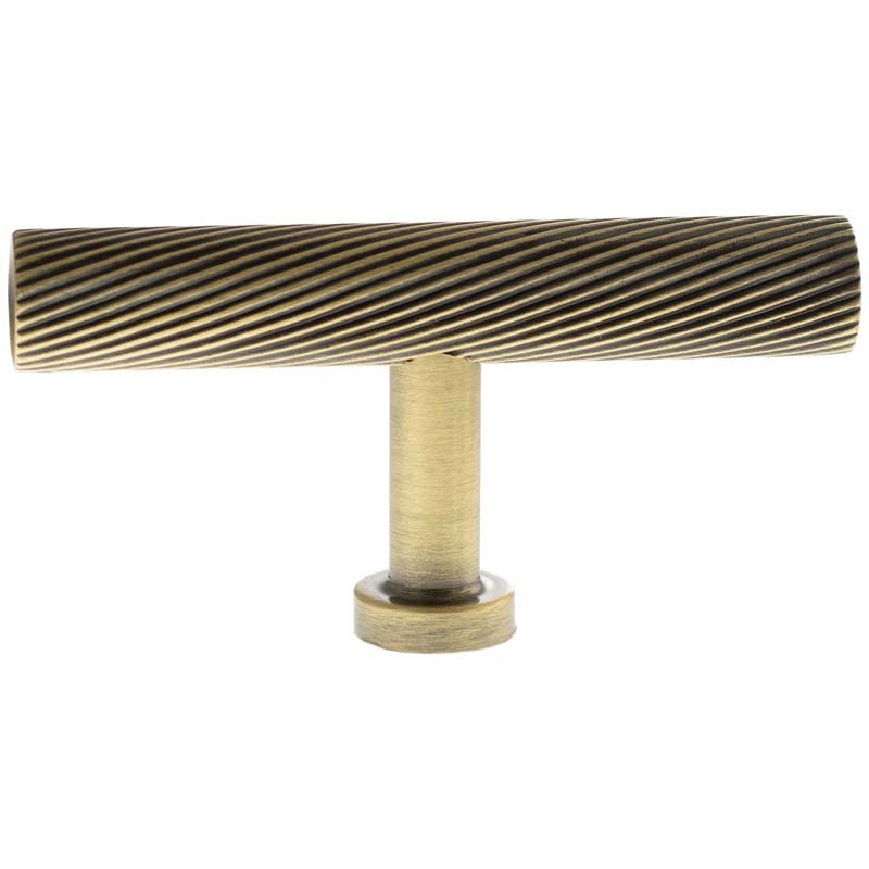 MILLHOUSE PADDINGTON SPIRAL CABINET T-BAR KNOB 75x13x40 BRS/ABR by CHASE ATLANTIC