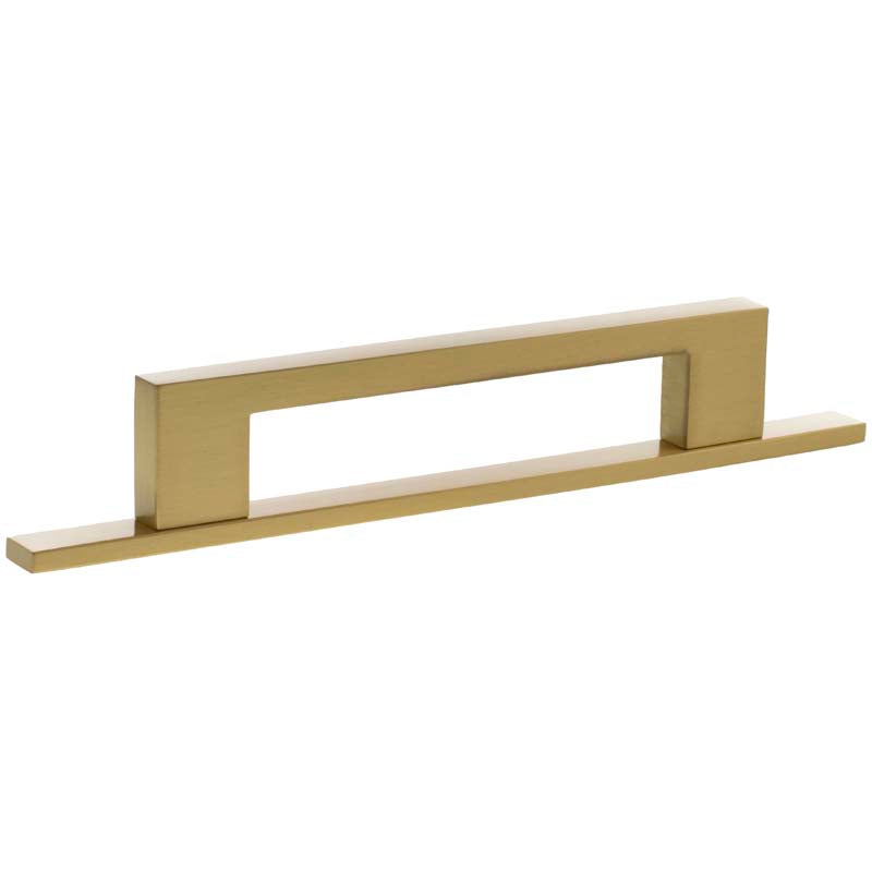 MILLHOUSE EMPIRE SLIM CABINET PULL HANDLE+BACKPLATE 128HC BRS/SBR