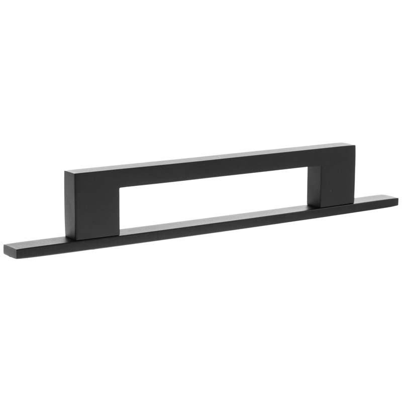MILLHOUSE EMPIRE SLIM CABINET PULL HANDLE+BACKPLATE 128HC BRS/MBK
