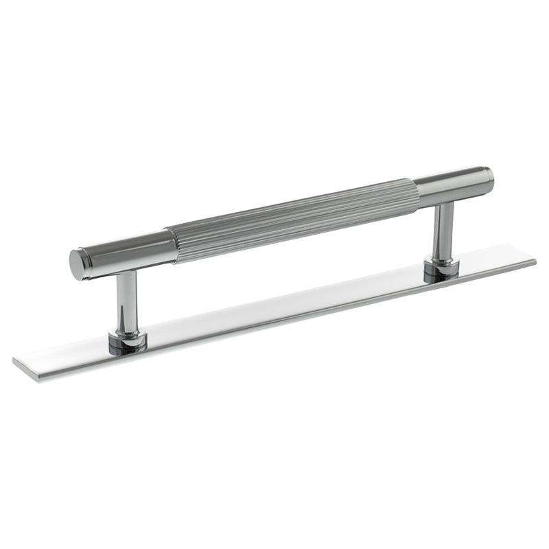 MILLHOUSE BATTERSEA LINEAR CABINET T-BAR PULL+BACKPLATE 128HC BRS/PCP