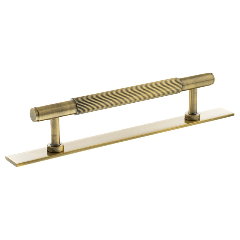 MILLHOUSE BATTERSEA LINEAR CABINET T-BAR PULL+BACKPLATE 128HC BRS/ABR