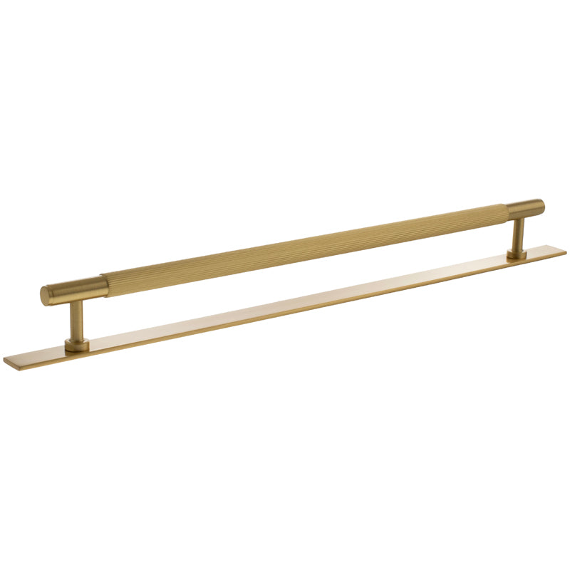 MILLHOUSE BATTERSEA LINEAR CABINET T-BAR PULL+BACKPLATE 320HC BRS/SBR