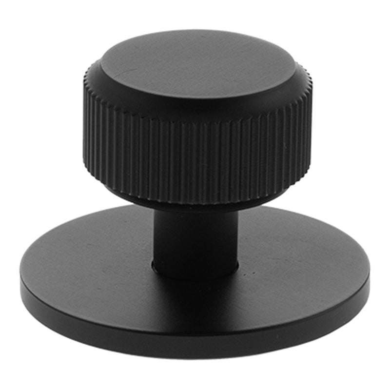 MILLHOUSE BATTERSEA LINEAR CABINET KNOB+BACKPLATE ROUND D32x32 BRS/MBK