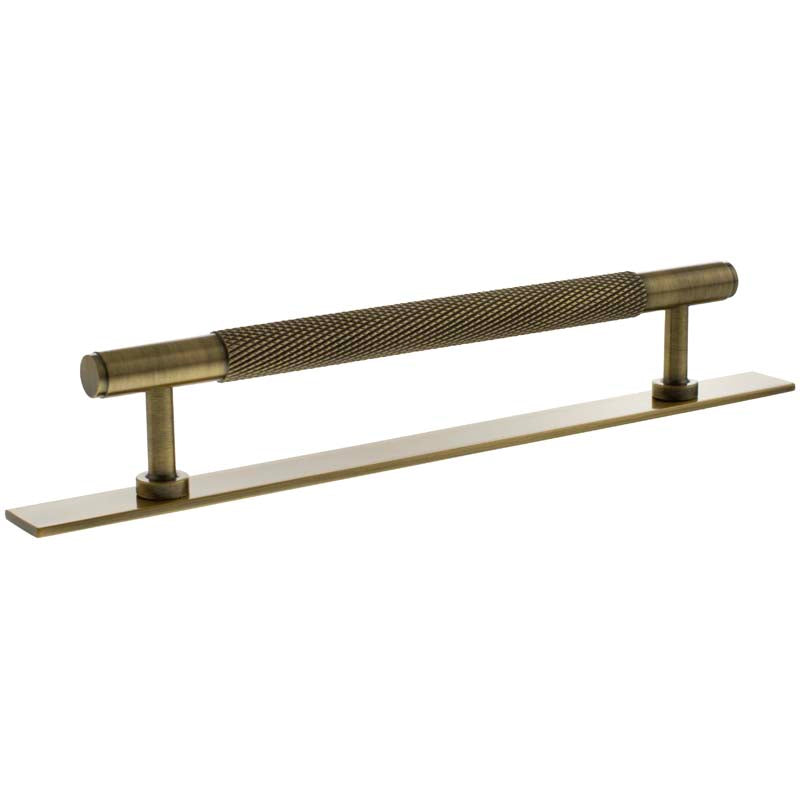 MILLHOUSE EIFFEL KNURLED CABINET T-BAR PULL+BACKPLATE 160HC BRS/ABR