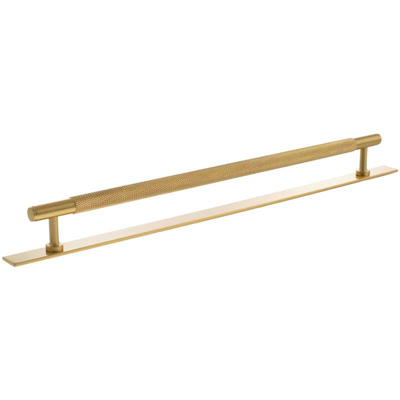 MILLHOUSE EIFFEL KNURLED CABINET T-BAR PULL+BACKPLATE 320HC BRS/SBR by CHASE ATLANTIC