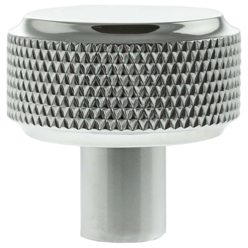 MILLHOUSE EIFFEL KNURLED CABINET KNOB ROUND D32x32 BRS/PCP