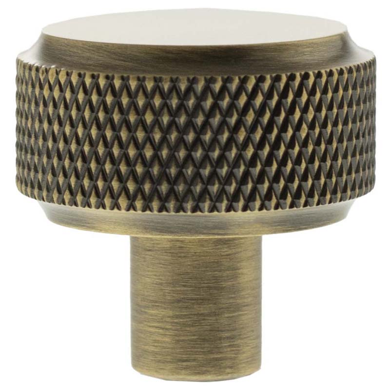 MILLHOUSE EIFFEL KNURLED CABINET KNOB ROUND D32x32 BRS/ABR