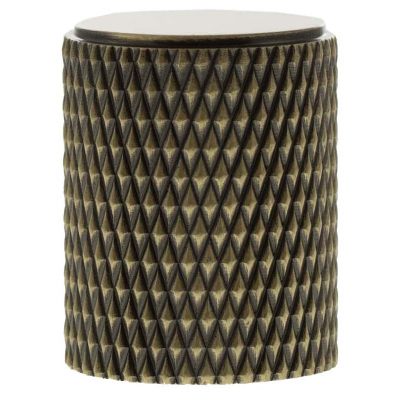 MILLHOUSE EIFFEL KNURLED CABINET KNOB CYLINDER D20x25 BRS/ABR