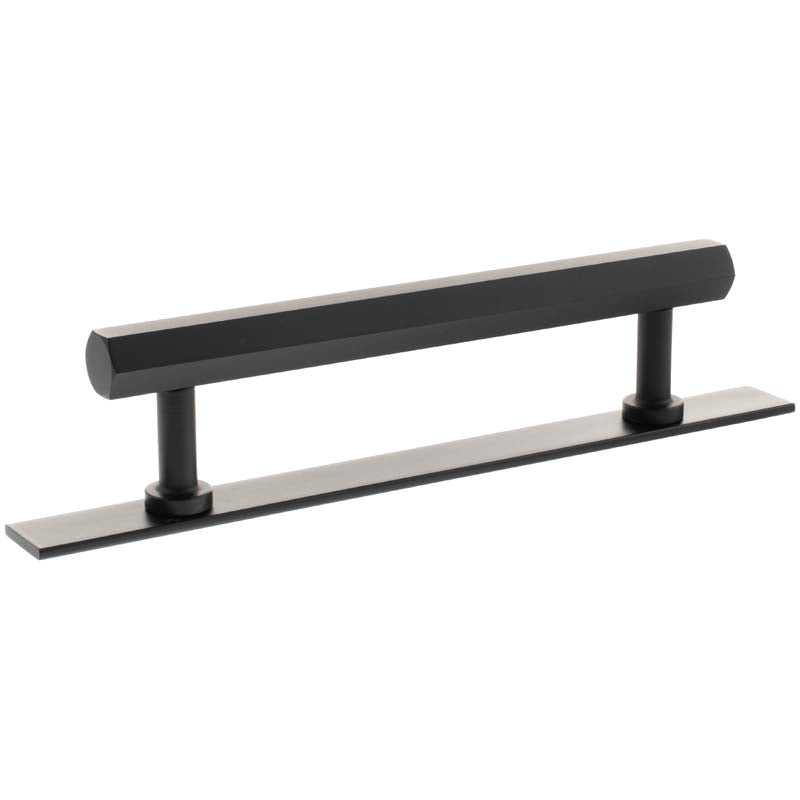 MILLHOUSE PENNINGTON HEXAGONAL CABINET T-BAR PULL+BACKPLATE 128HC BRS/MBK