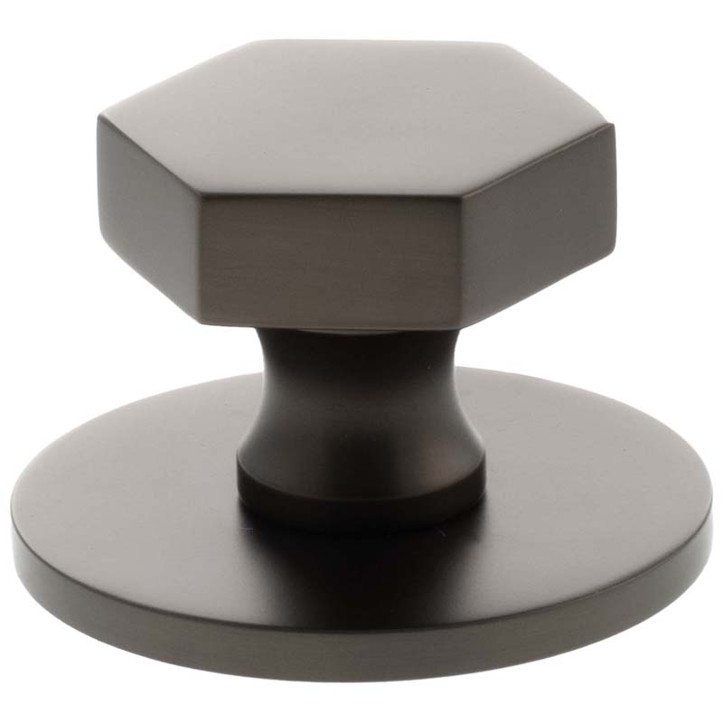 MILLHOUSE PENNINGTON HEXAGONAL CABINET KNOB HANDLE+BACKPLATE 32x29 BRS/DBZ by CHASE ATLANTIC