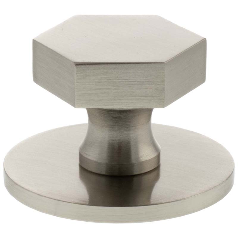MILLHOUSE PENNINGTON HEXAGONAL CABINET KNOB HANDLE+BACKPLATE 32x29 BRS/SNP by CHASE ATLANTIC