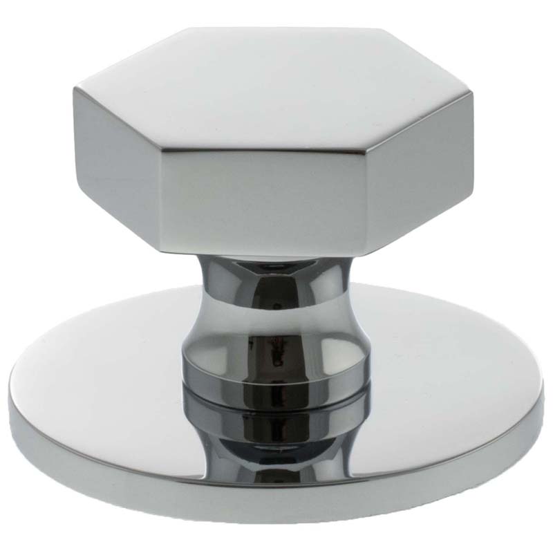 MILLHOUSE PENNINGTON HEXAGONAL CABINET KNOB HANDLE+BACKPLATE 32x29 BRS/PCP by CHASE ATLANTIC