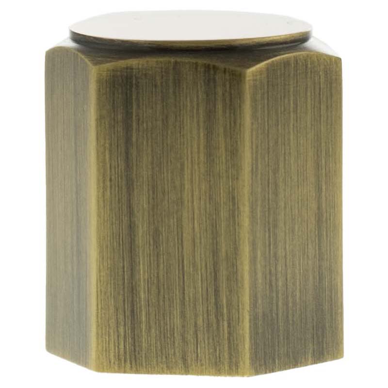 MILLHOUSE PENNINGTON HEXAGONAL CABINET KNOB CYLINDER D20x25 BRS/ABR