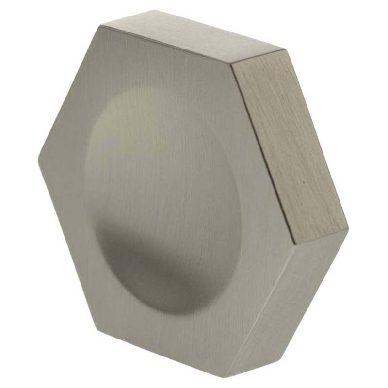 MILLHOUSE PENNINGTON HEXAGONAL CABINET KNOB FINGER PULL 44x38x9 BRS/SNP