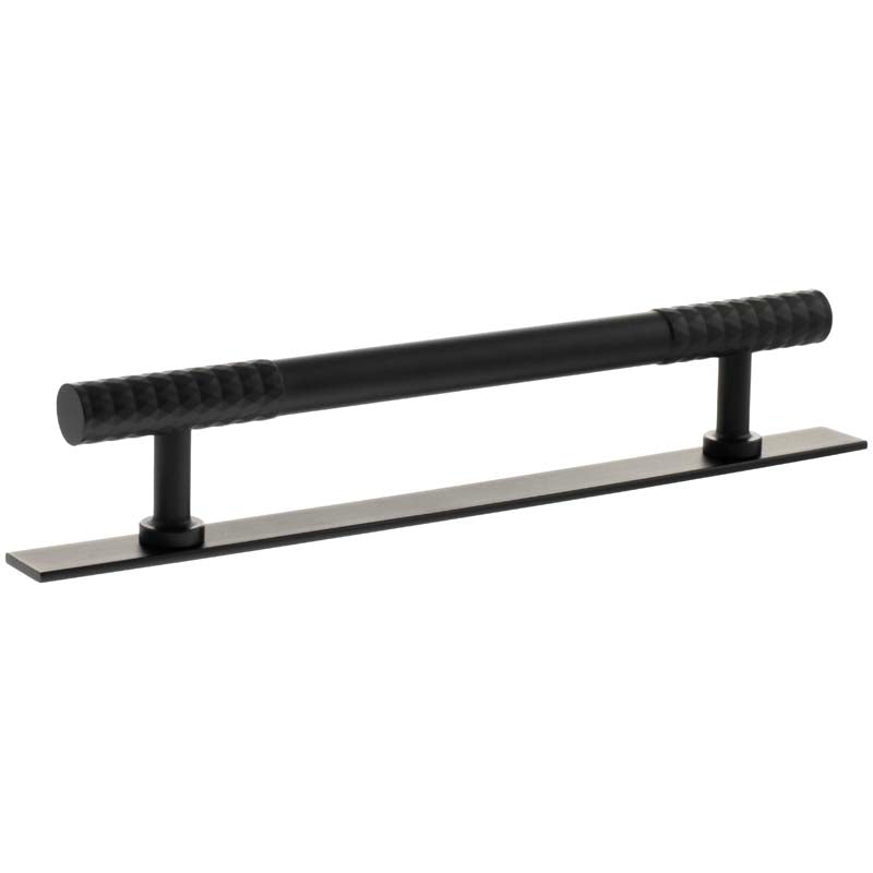 MILLHOUSE CHRYSLER DIAMOND CABINET T-BAR PULL+BACKPLATE 160HC BRS/MBK by CHASE ATLANTIC