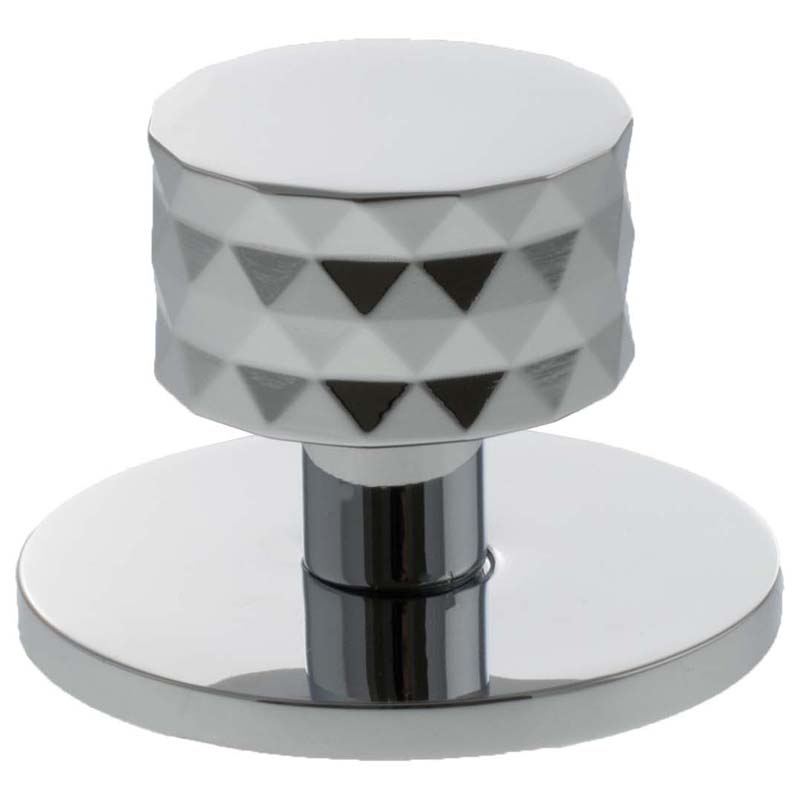 MILLHOUSE CHRYSLER DIAMOND CABINET KNOB+BACKPLATE D32x30 BRS/PCP