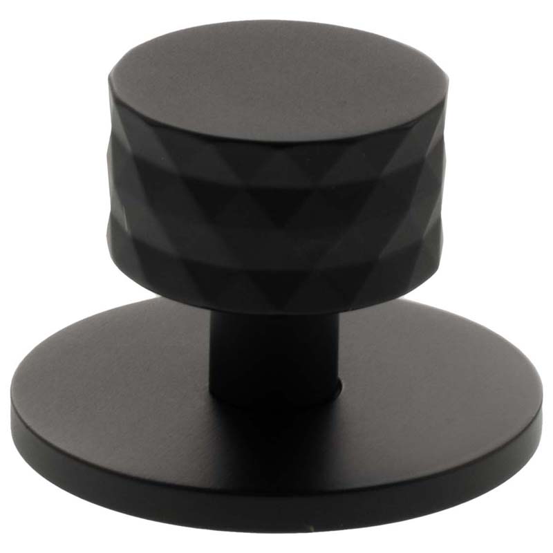 MILLHOUSE CHRYSLER DIAMOND CABINET KNOB+BACKPLATE D32x30 BRS/MBK